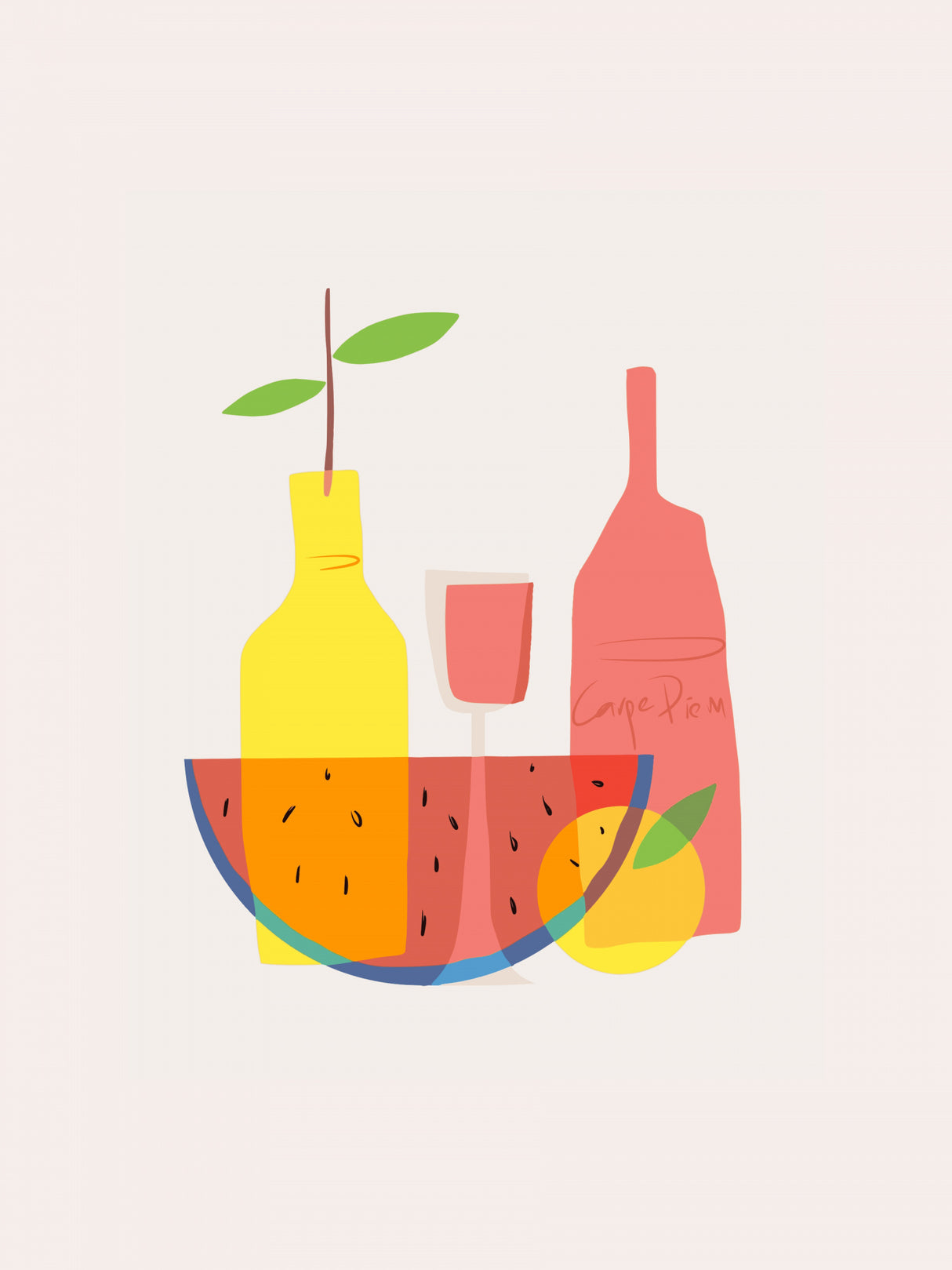 Still Life With Wine and Bottles Poster och Canvastavla