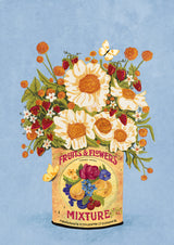 Flowers In a Vinatge Tea Can Poster och Canvastavla