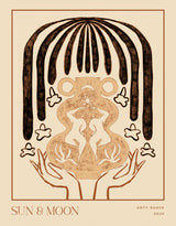 Vessel Collection : Sun & Moon (LineArt) Poster och Canvastavla