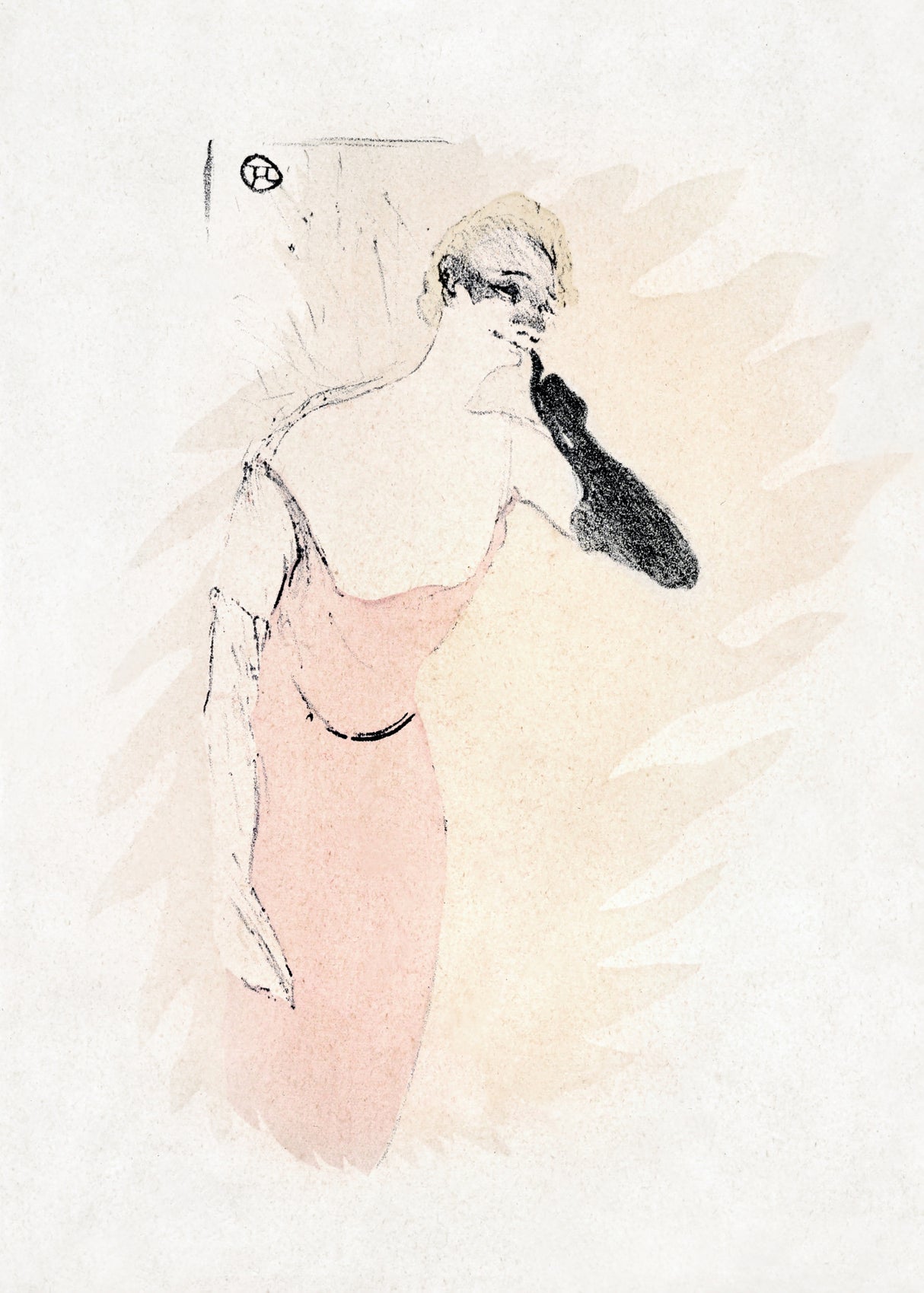 Yvette Guilbert In columbine a Pierrot (1894) Poster och Canvastavla
