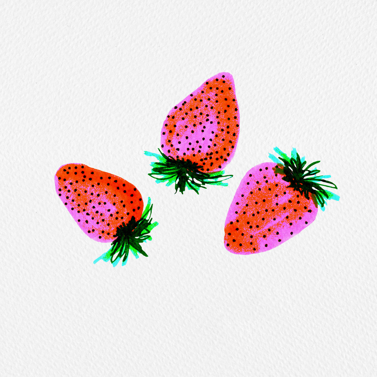 Red Lavender Sweet Strawberries Fruit Poster och Canvastavla