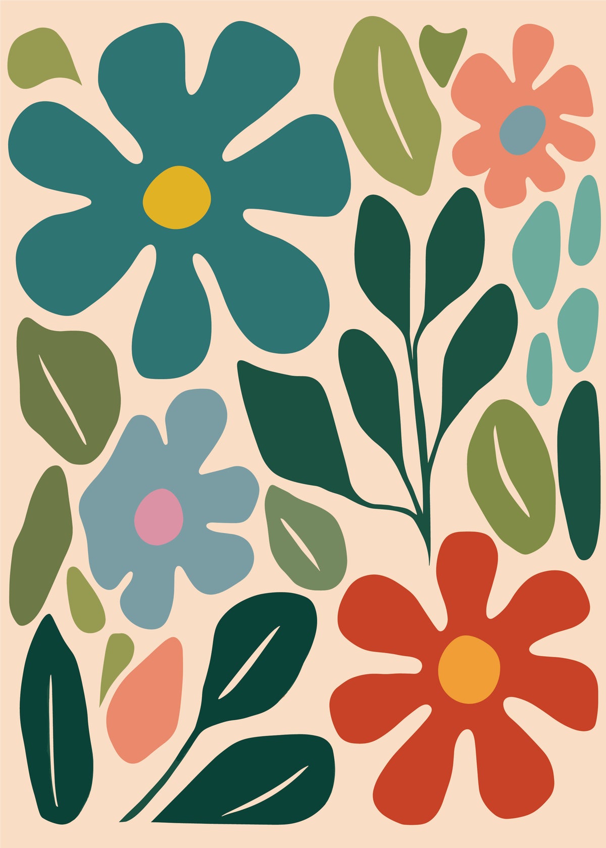 Dense Folk Flower Garden