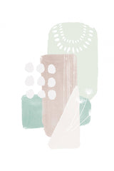 Pastel Green Shapes Poster och Canvastavla
