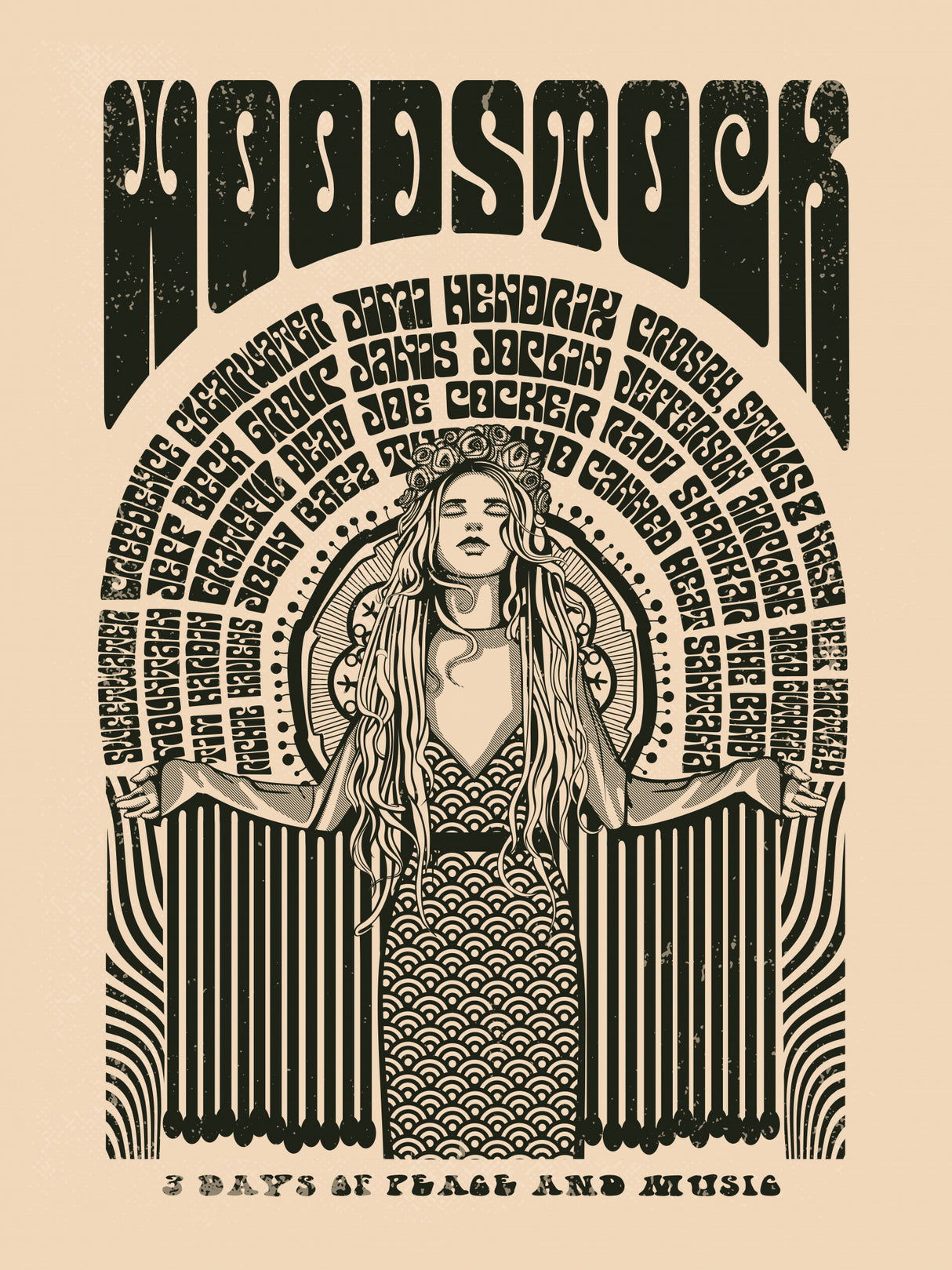Woodstock Vintage Poster och Canvastavla