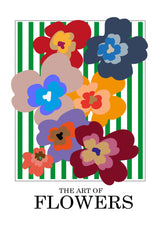 The Art Of Flowers Green Stripe Poster och Canvastavla