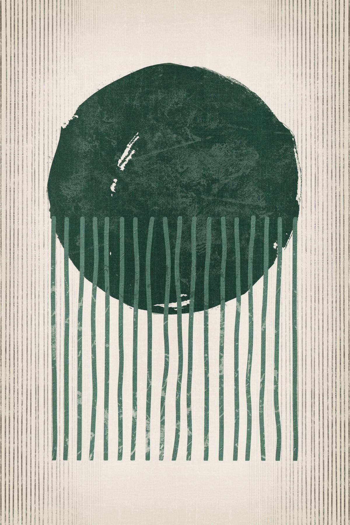 Emerald Round Jellyfish Poster och Canvastavla