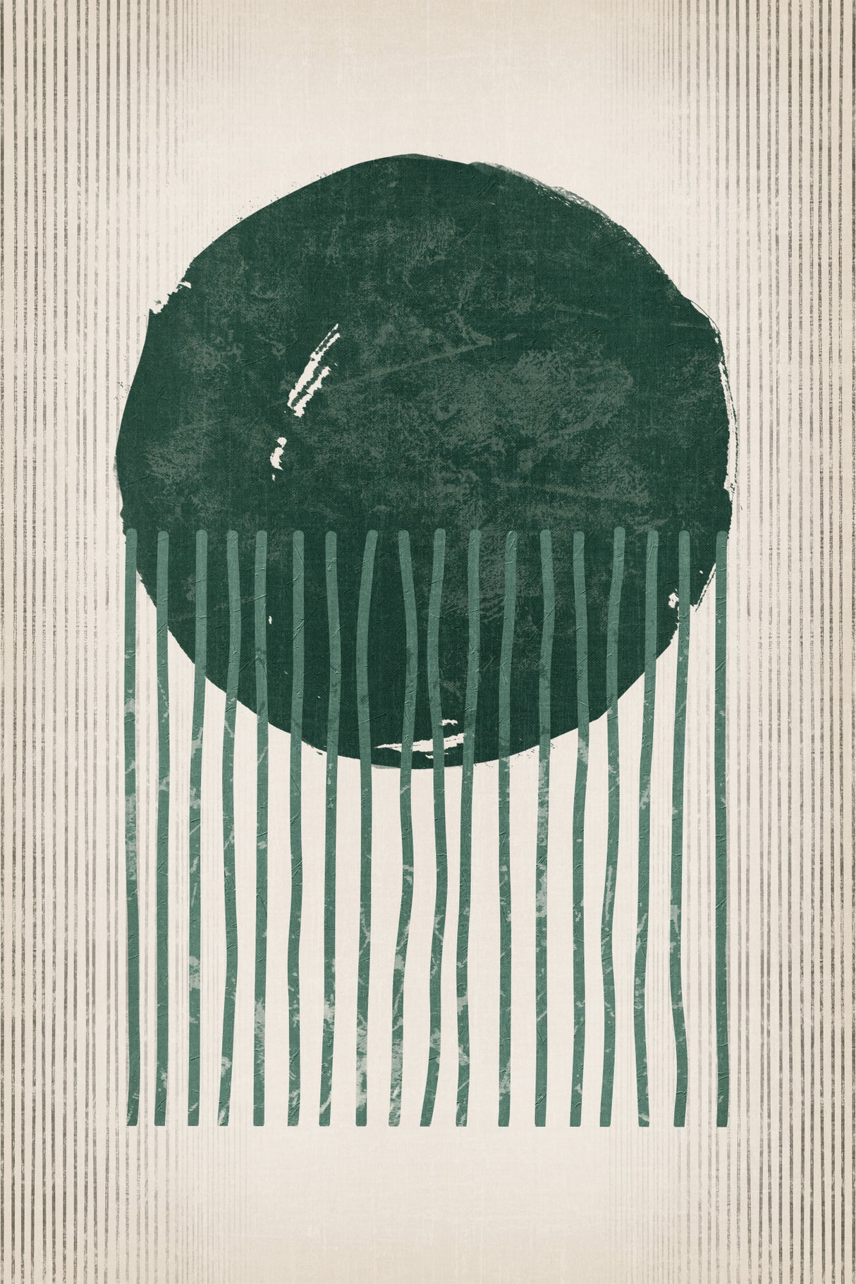 Emerald Round Jellyfish Poster och Canvastavla