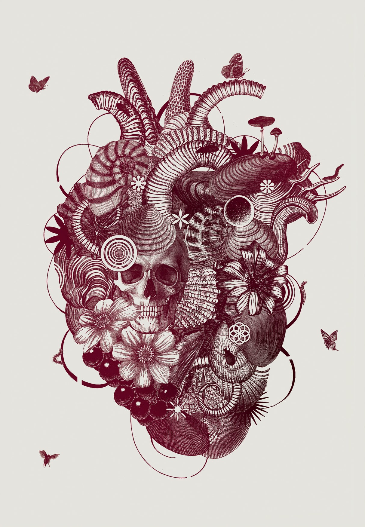 Heart - black and white Poster och Canvastavla