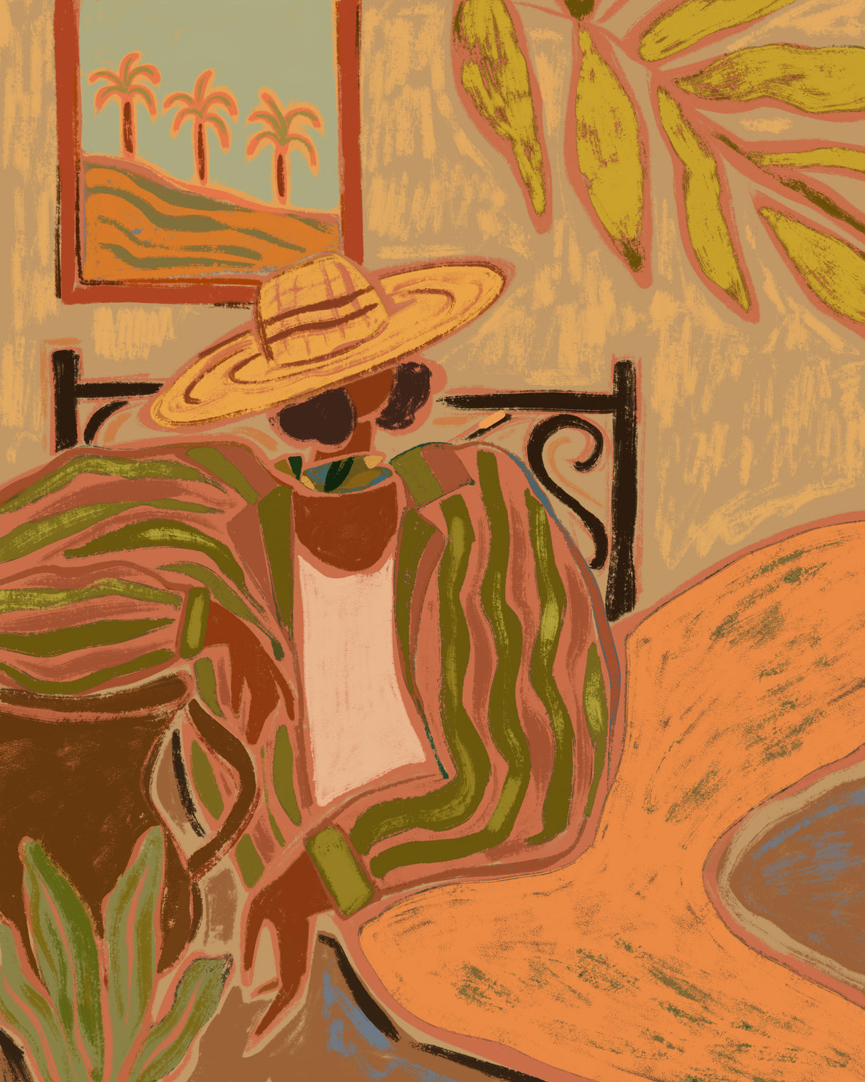 Lady in Stripe Poster och Canvastavla
