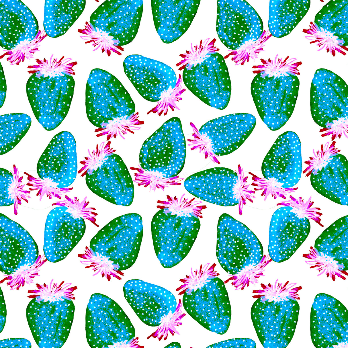 Turquoise Green Strawberries Fruit Poster och Canvastavla