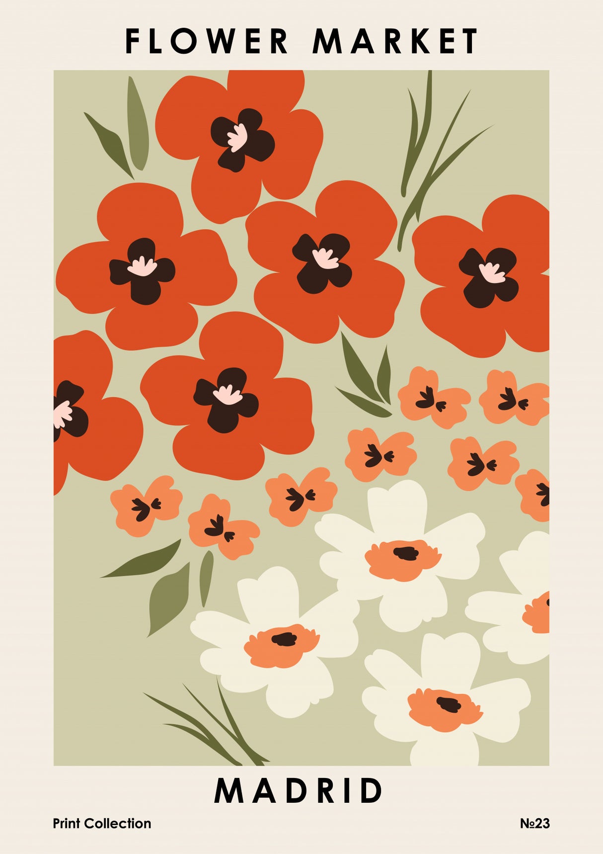 Flower Market Madrid Poster och Canvastavla