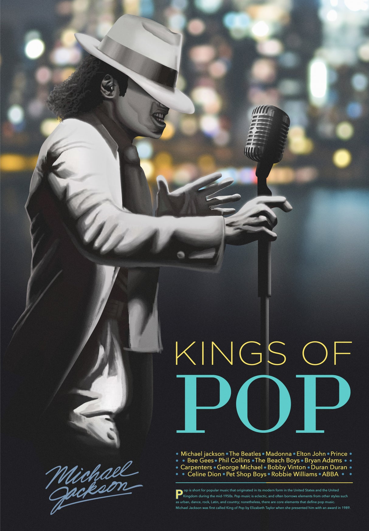 Pop Legend- Michael Jackson Poster och Canvastavla