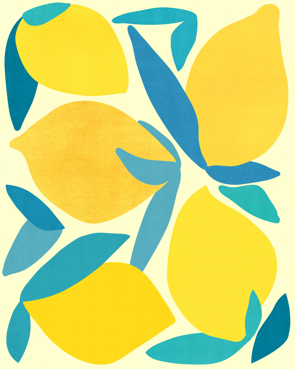 Lemon Shapes Poster och Canvastavla