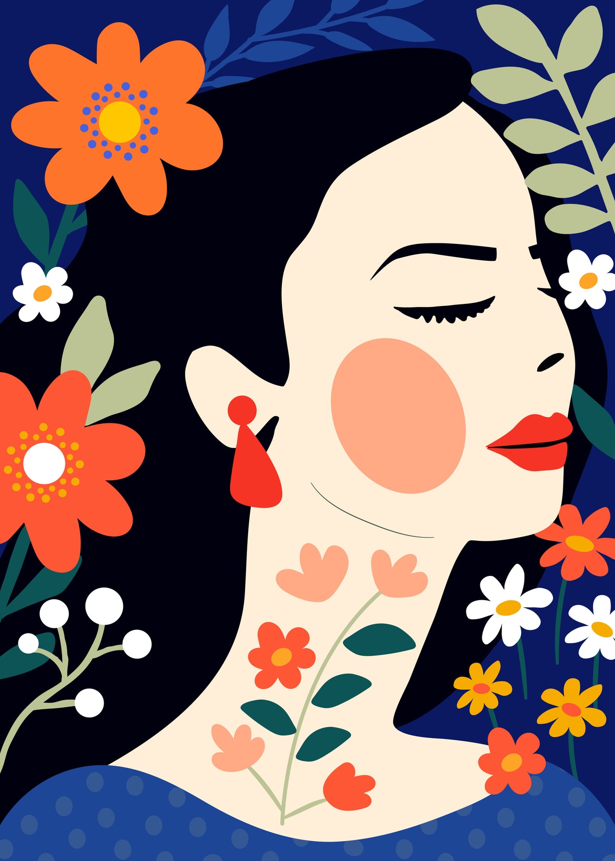 Floral Woman Portrait