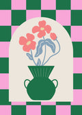 Flowers in Green Vase