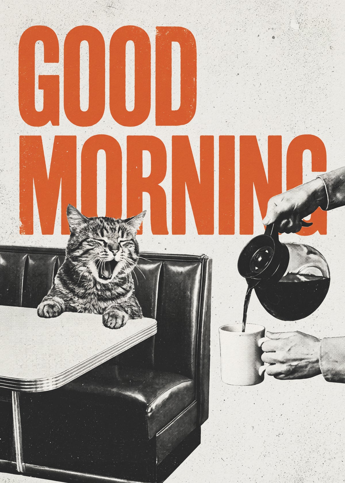 Good Morning Coffee Cat Poster