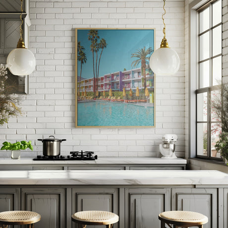 Saguaro Hotel Poolside in Palm Springs Poster och Canvastavla