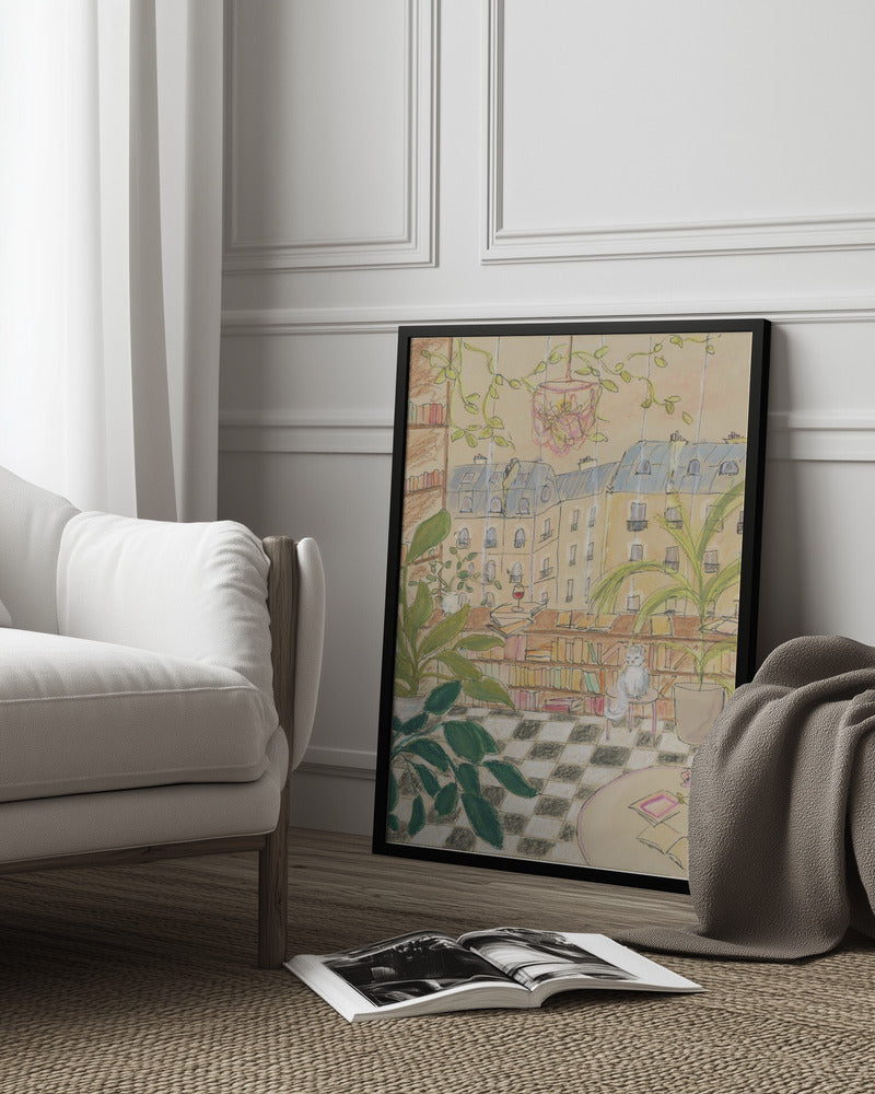 Antique Book Store 70x100 Poster och Canvastavla