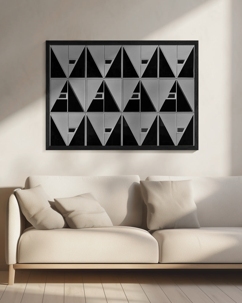 Black and grey triangles Poster och Canvastavla