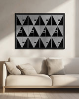 Black and grey triangles Poster och Canvastavla