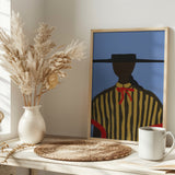 Bold Hat Woman and Stripes New Mexico Style Poster och Canvastavla