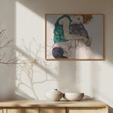 Seated Woman With Legs Drawn Up Poster och Canvastavla