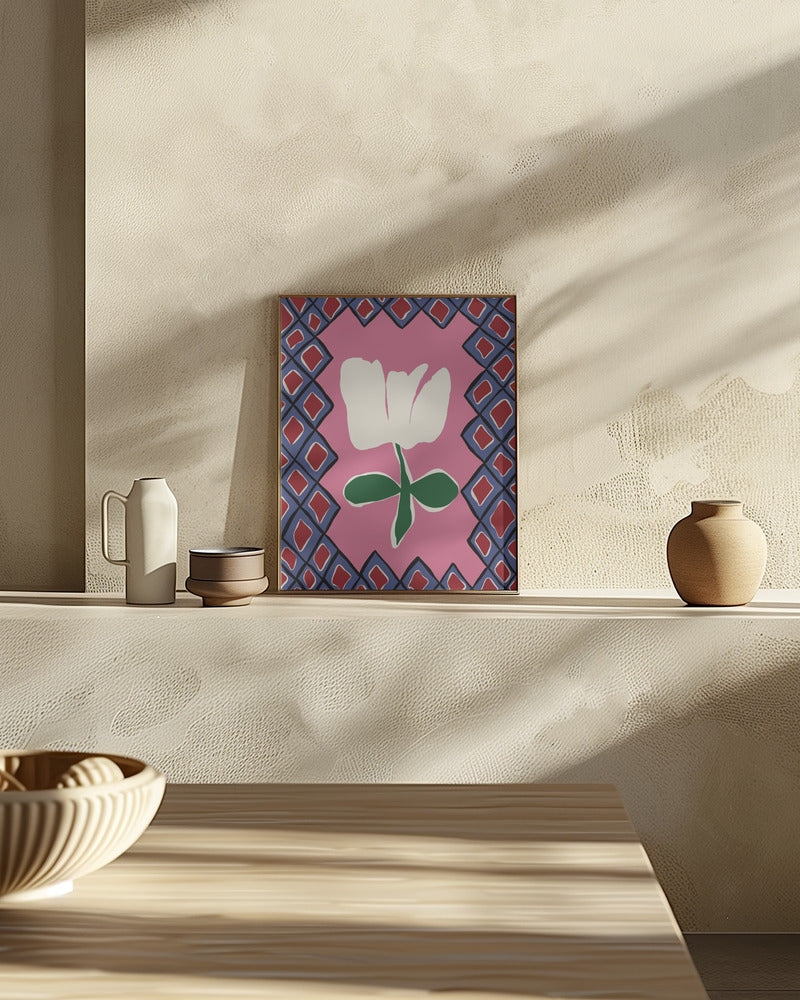 Petal plaid playtime I Poster och Canvastavla