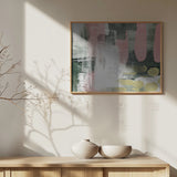 Pink On Green 1 Poster och Canvastavla