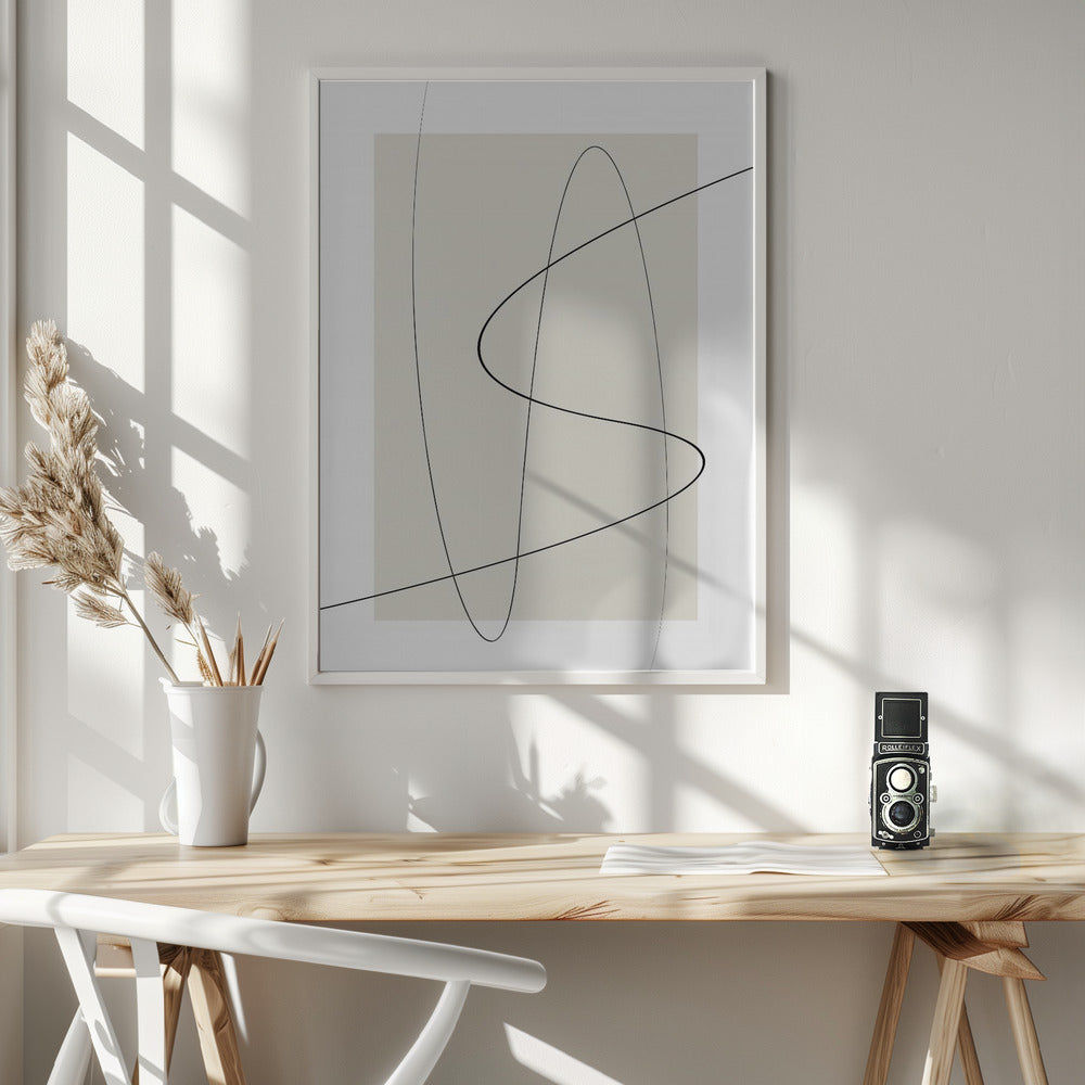 Beige Abstract Poster och Canvastavla
