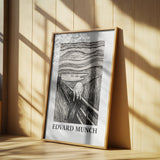 Skriet- The Scream - Monochrome Version Poster och Canvastavla