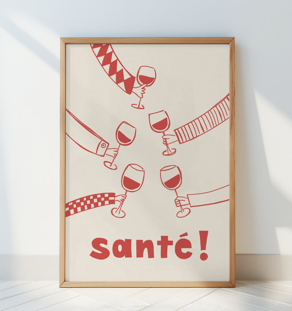 Santé! Wine Party with Friends Poster och Canvastavla