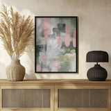 Pink On Green 1 Poster och Canvastavla