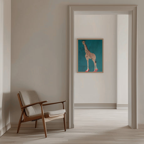 1 Giraffe Red Heels 01 Poster och Canvastavla