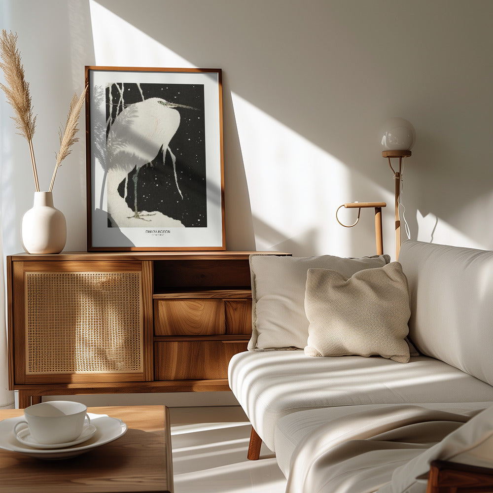 Heron In The Snow Poster och Canvastavla