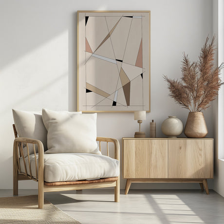 Geometric Beige art No.1 Poster och Canvastavla