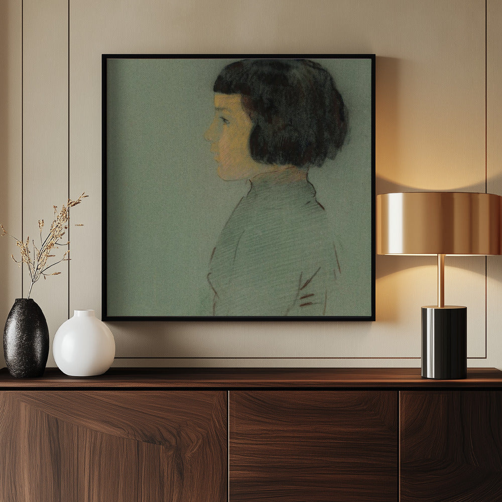 Young Woman In Profile Poster och Canvastavla