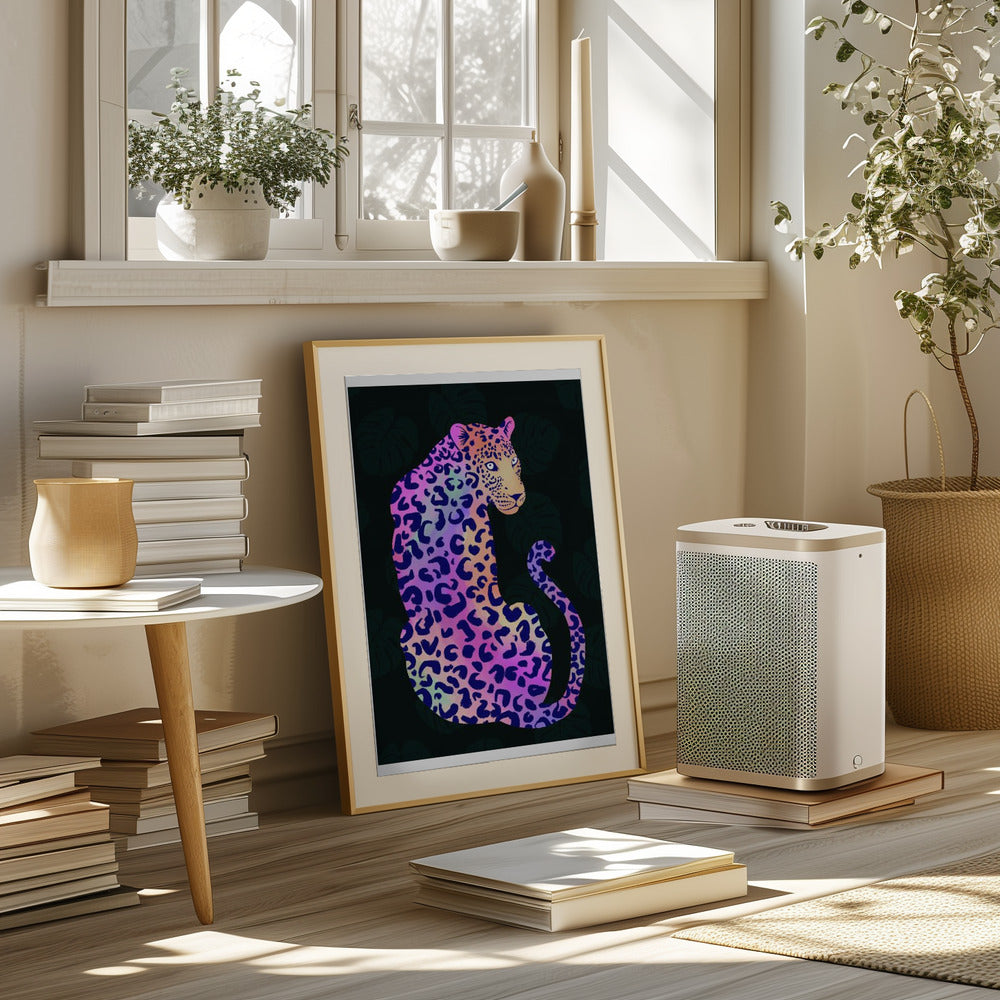 Iridescent Leopard Poster och Canvastavla