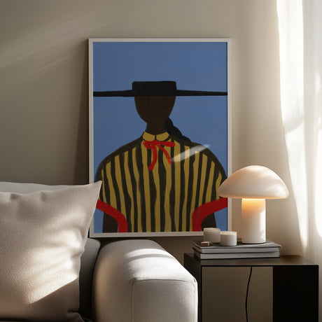 Bold Hat Woman and Stripes New Mexico Style Poster och Canvastavla