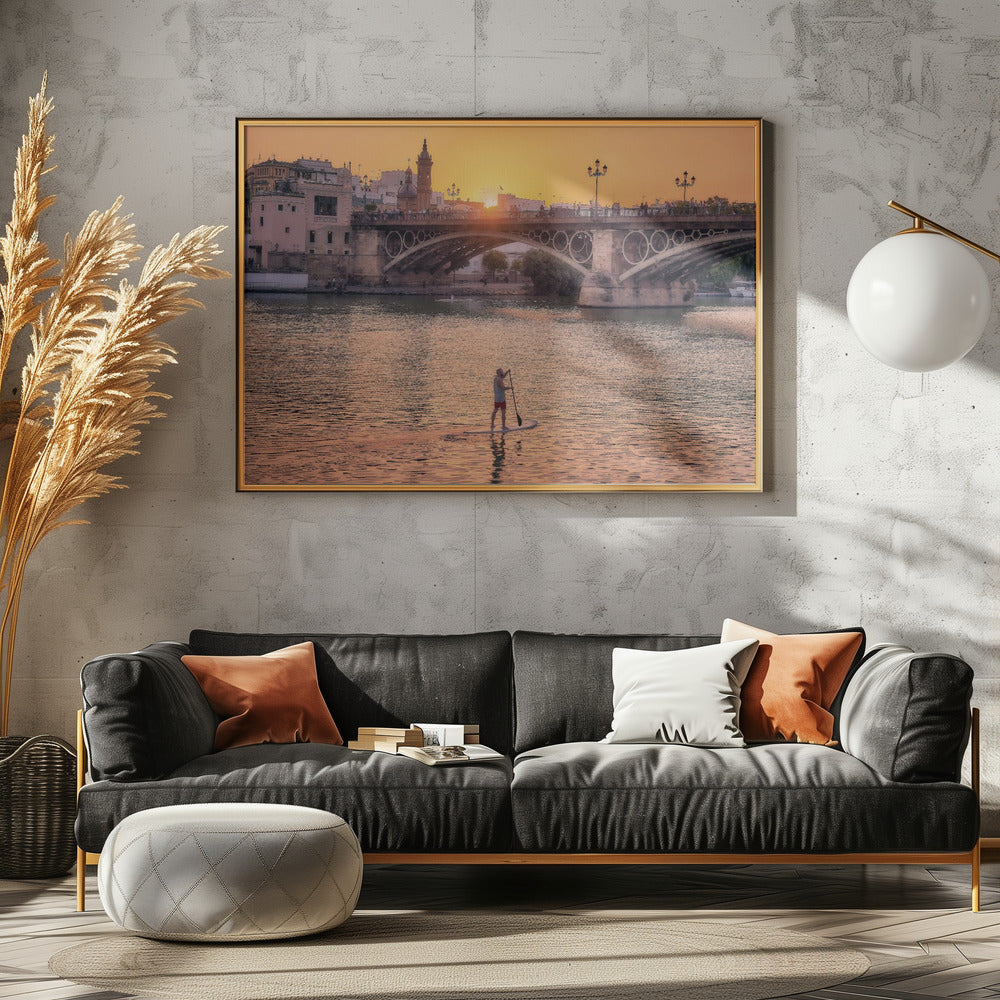 Atardecer en el Guadalquivir Poster och Canvastavla
