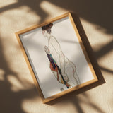 Standing Nude Woman With a Patterned Robe 1917 Poster och Canvastavla