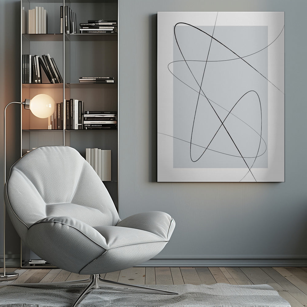 Gray Abstracta Poster och Canvastavla