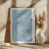 Woodblock Print Blue Poster och Canvastavla