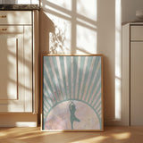Yoga Boho Sun Rise Green 1 Poster och Canvastavla