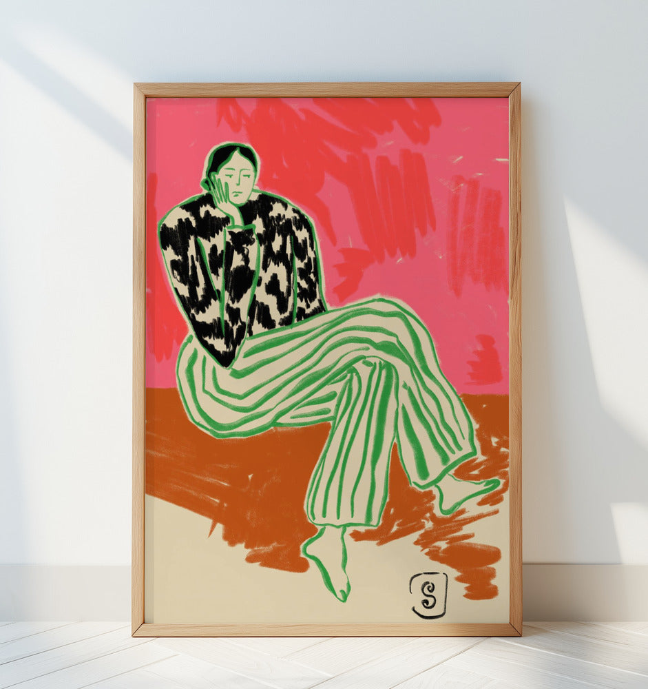 Calm Woman Portrait Poster och Canvastavla