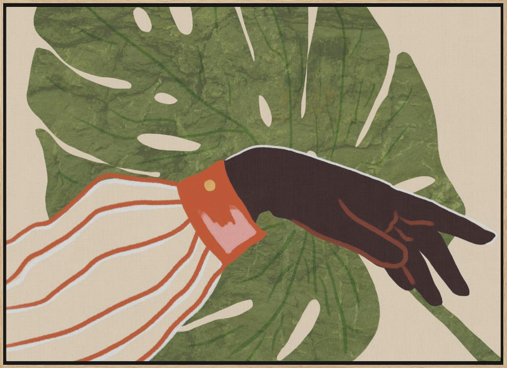 Green Canvas, Red Accent Poster och Canvastavla