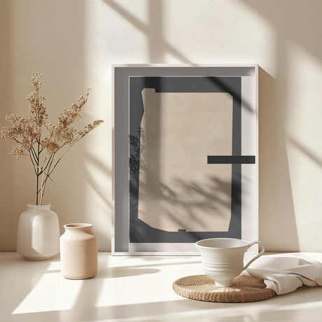 Abstract Beige Painting Poster och Canvastavla