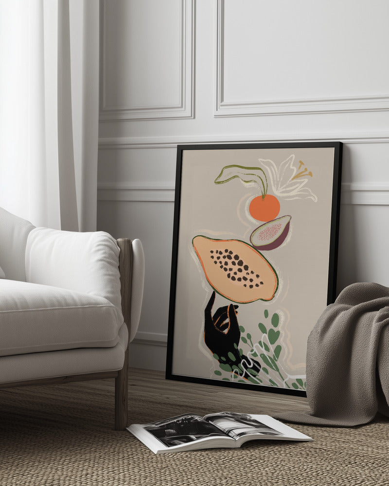 Balancing Fruits Poster och Canvastavla