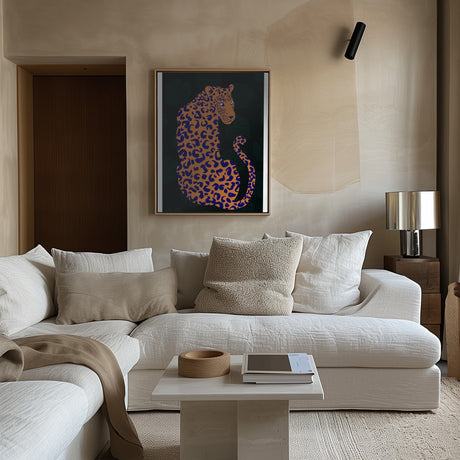 Orange Leopard Poster och Canvastavla