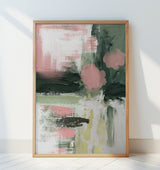 Pink On Green 3 Poster och Canvastavla