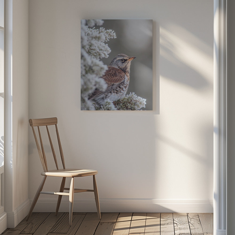Fieldfare in a winter setting Poster och Canvastavla